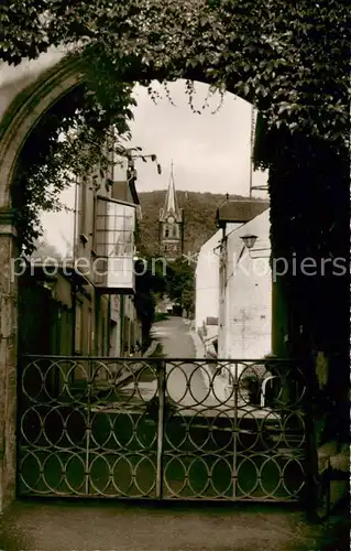 AK / Ansichtskarte  Bad_Bertrich Blick vom Kurgarten auf die kath Kirche Bad_Bertrich