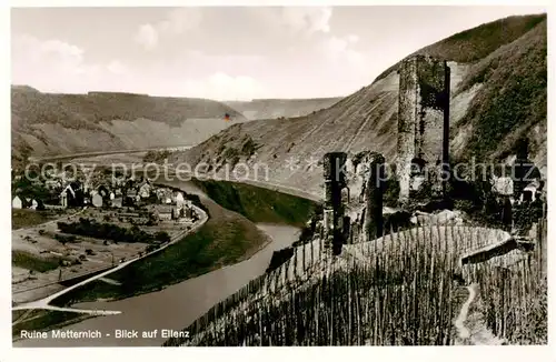 AK / Ansichtskarte  Ellenz-Poltersdorf_Mosel Ruine Metternich Panorama 