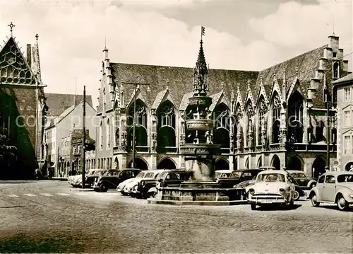 AK / Ansichtskarte  Braunschweig Altstadt Rathaus und Marktbrunnen Braunschweig