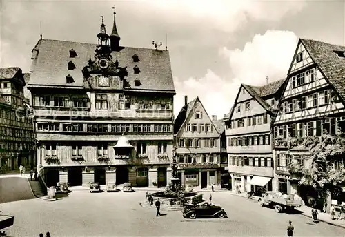 AK / Ansichtskarte  Tuebingen Marktplatz mit Rathaus Tuebingen