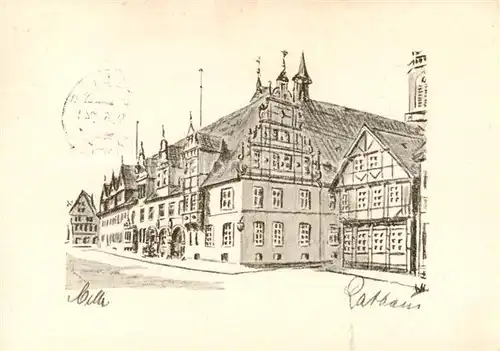 AK / Ansichtskarte  Celle__Niedersachsen Rathaus Illustration 