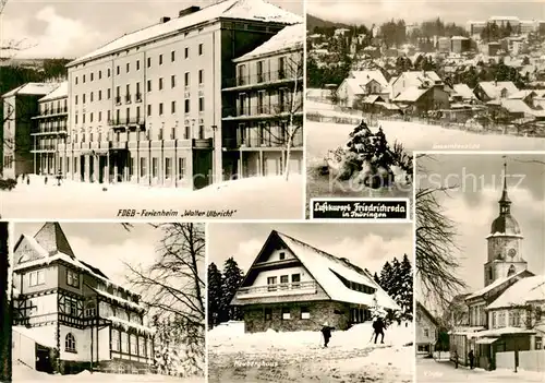 AK / Ansichtskarte 73810429 Friedrichroda FDGB Ferienheim Walter Ulbricht Panorama Spielberghaus Heuberghaus Kirche Friedrichroda