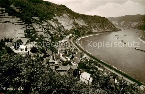 AK / Ansichtskarte  Hirzenach Panorama Rheinpartie Hirzenach