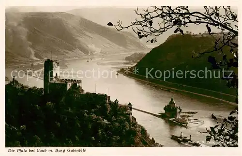 AK / Ansichtskarte  Caub_Kaub_Rhein Die Pfalz mit Burg Gutenfels 