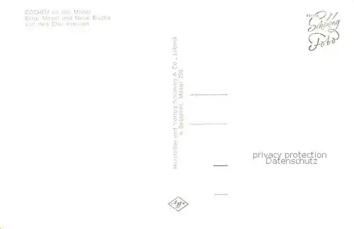 AK / Ansichtskarte  Cochem_Kochem_Mosel Burg Mosel und Neue Bruecke von den Drei Kreuzen 