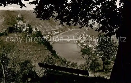 AK / Ansichtskarte  Cochem_Kochem_Mosel Blick von den drei Kreuzen auf Cochem mit Burg 