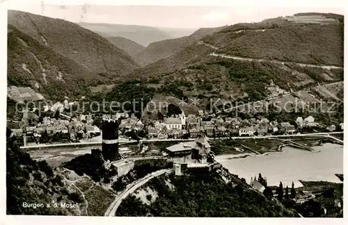 AK / Ansichtskarte  Burgen_Mosel Panorama mit Burg Burgen Mosel