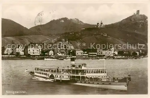 AK / Ansichtskarte 73810494 Koenigswinter_Rhein Panorama Fahrgastschiff 