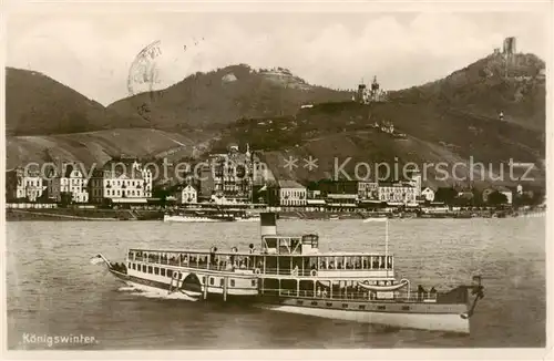 AK / Ansichtskarte  Koenigswinter_Rhein Panorama Fahrgastschiff 