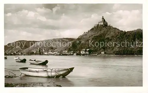 AK / Ansichtskarte  Braubach_Rhein Rheinpartie mit Marksburg Braubach Rhein