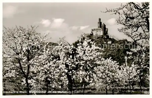 AK / Ansichtskarte  Braubach_Rhein Bluetenzauber um die Marksburg Braubach Rhein