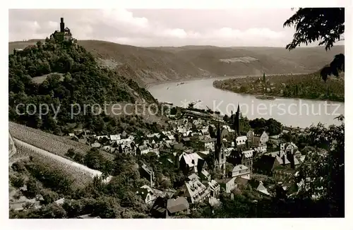 AK / Ansichtskarte  Braubach_Rhein Rosen und Traubenstadt mit Marksburg Braubach Rhein