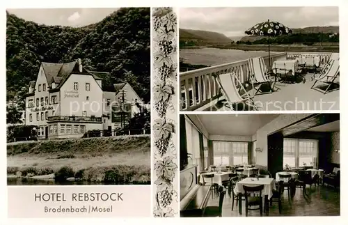 AK / Ansichtskarte 73810515 Brodenbach_Mosel Hotel Rebstock Terrasse Gastraum 