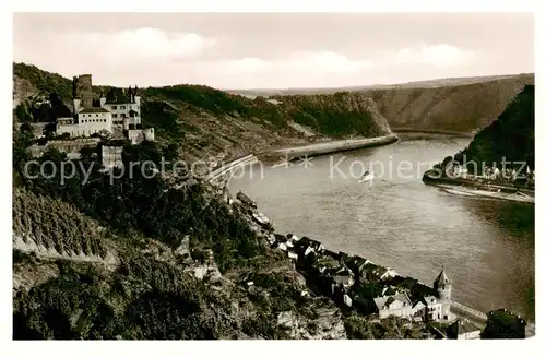 AK / Ansichtskarte  St_Goarshausen Burg Katz und die Loreley St_Goarshausen