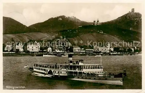 AK / Ansichtskarte 73810529 Koenigswinter_Rhein Panorama Fahrgastschiff 