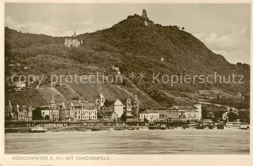 AK / Ansichtskarte 73810534 Koenigswinter_Rhein mit Ruine Drachenfels 