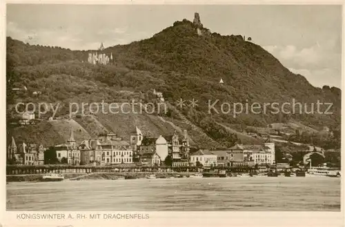 AK / Ansichtskarte  Koenigswinter_Rhein mit Ruine Drachenfels 