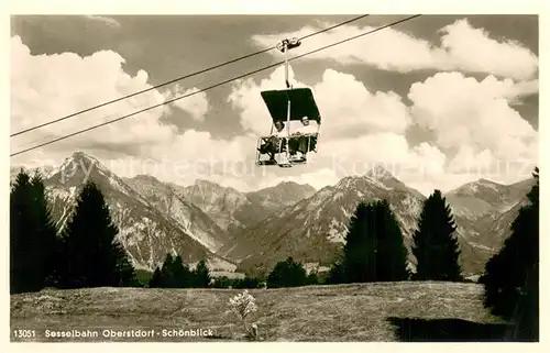 AK / Ansichtskarte  Sessellift_Chairlift_Telesiege Obersdorf Schoenblick 