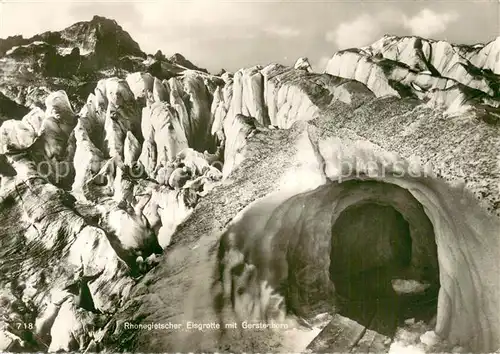 AK / Ansichtskarte 73810597 Gletscher Rhonegletscher Eisgrotte mit Gerstenhorn 