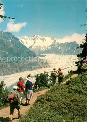 AK / Ansichtskarte  Wandern Aletschwag Grosser Aletschgletscher  