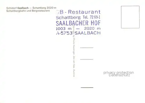AK / Ansichtskarte 73810639 Seilbahn_Cable-Car_Telepherique Saalbach Schattberg 