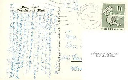 AK / Ansichtskarte St_Goarshausen_Rhein Burg Katz 