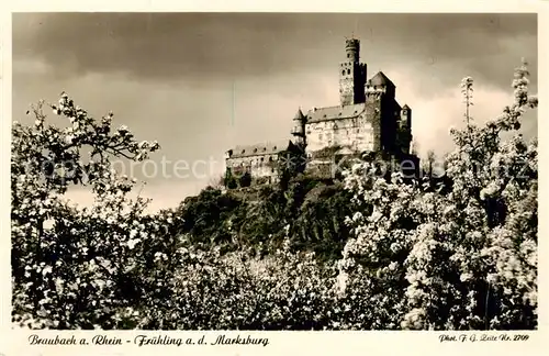 AK / Ansichtskarte  Braubach_Rhein Fruehling auf der Marksburg Braubach Rhein