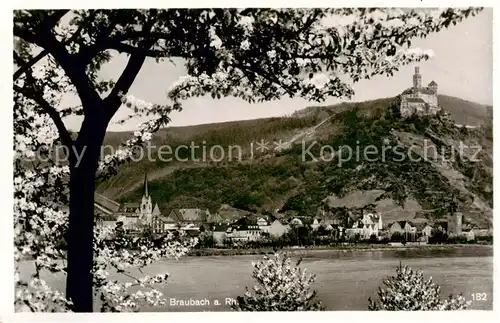 AK / Ansichtskarte  Braubach_Rhein mit der Marksburg Braubach Rhein