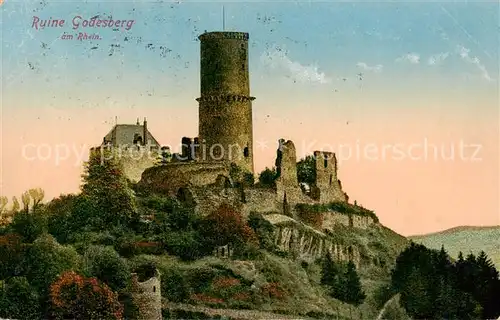 AK / Ansichtskarte  Bad_Godesberg Ruine Godesberg am Rhein Bad_Godesberg