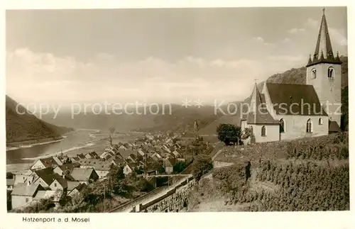 AK / Ansichtskarte Hatzenport_Mosel Panorama mit Kirche 