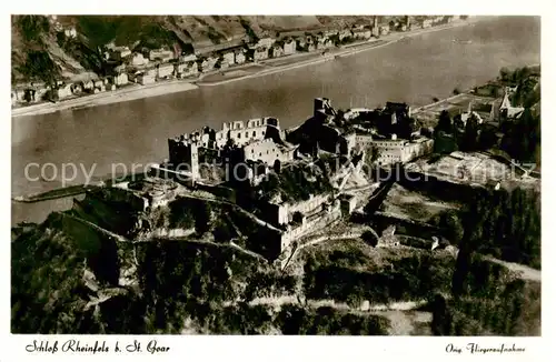 AK / Ansichtskarte  St_Goar_Rhein Fliegeraufnahme mit Schloss Rheinfels 