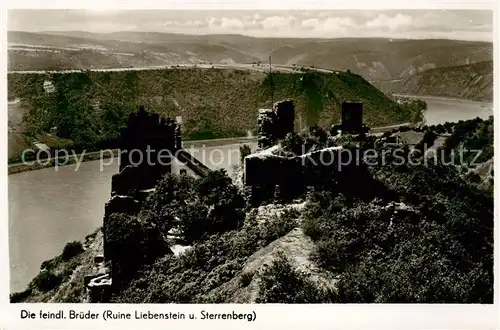 AK / Ansichtskarte  Kamp-Bornhofen_Rhein Die feindlichen Brueder Ruine Liebenstein und Sterrenberg 