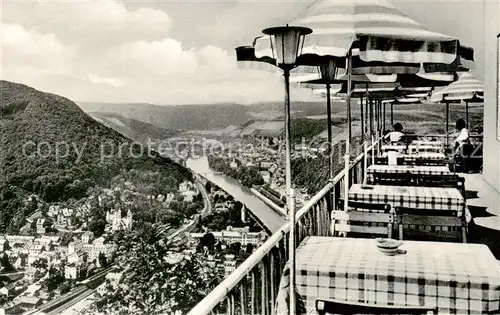 AK / Ansichtskarte  Bad_Ems_Lahn Berghotel Konkordiaturm Terrasse Panorama Bad_Ems_Lahn