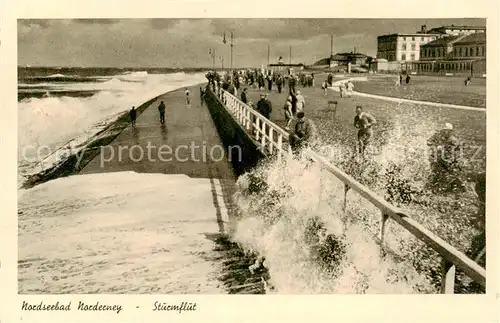 AK / Ansichtskarte  Norderney_Nordseebad Sturmflut Norderney_Nordseebad