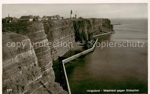 AK / Ansichtskarte  Helgoland Westrand mit Suedspitze Helgoland