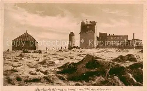 AK / Ansichtskarte 73810892 Wernigerode_Harz Brockenhotel mit dem Wolkenhaeuschen Wernigerode Harz