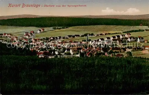 AK / Ansichtskarte  Braunlage Panorama Kurort Blick von der Sprungschanze Braunlage