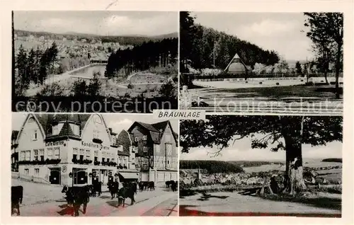 AK / Ansichtskarte  Braunlage Panorama Freibad Alter Baum Damenkapelle Viehtrieb Braunlage