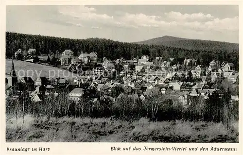 AK / Ansichtskarte  Braunlage Blick auf das Jermerstein-Viertel und den Achtermann Braunlage