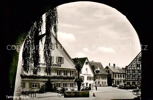 AK / Ansichtskarte  Tettnang Torbogen Gasthof Baeren Brunnen Altstadt Tettnang