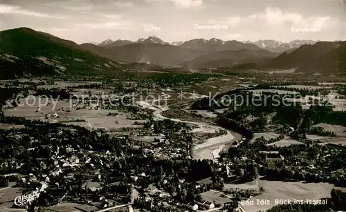 AK / Ansichtskarte  Bad_Toelz Panorama Blick ins Isartal Alpen Bad_Toelz