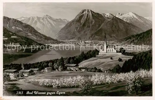 AK / Ansichtskarte  Bad_Wiessee Panorama Blick gegen Egern Alpen Kuenstlerkarte Bad_Wiessee