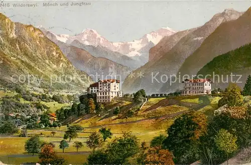 AK / Ansichtskarte Wilderswyl_Wilderswil_BE Panorama Blick gegen Moench und Jungfrau Berner Alpen 