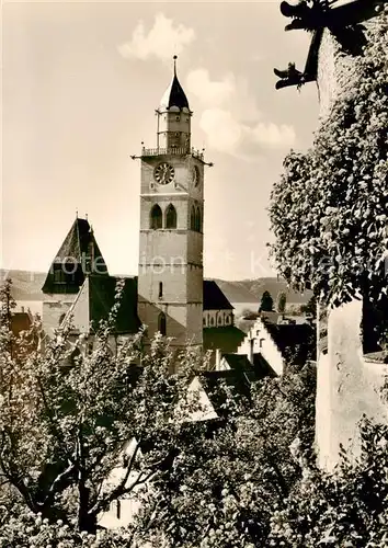 AK / Ansichtskarte  ueberlingen_Bodensee Ansicht mit Kirche ueberlingen Bodensee