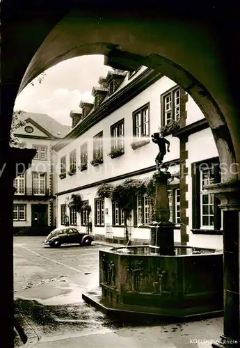 AK / Ansichtskarte  Koblenz__Rhein Am spuckenden Schaengelchen Brunnen 