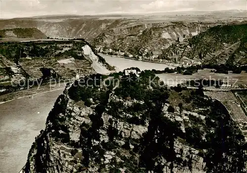 AK / Ansichtskarte  St_Goar_Rhein Die Loreley Fliegeraufnahme 