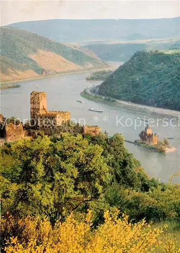 AK / Ansichtskarte  Kaub_Caub_Rhein Burg Gutenfels und die Pfalz 