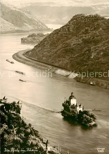 AK / Ansichtskarte  Kaub_Caub_Rhein Die Pfalz im Rhein 