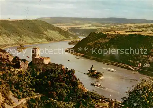 AK / Ansichtskarte 73811141 Kaub_Caub_Rhein Burg Gutenfels und die Pfalz 