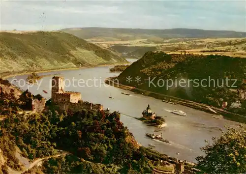 AK / Ansichtskarte  Kaub_Caub_Rhein Burg Gutenfels und die Pfalz 